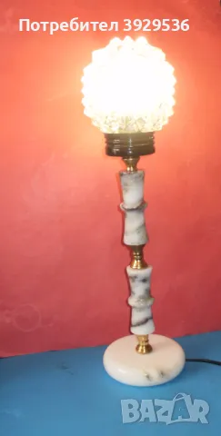 Нова настолна винтидж мраморна лампа с глобус и h=53см, снимка 4 - Настолни лампи - 50358206