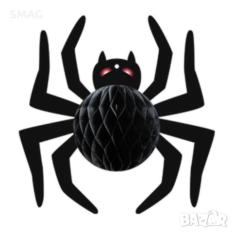 Halloween / Хелоуин хартиена декоративна паяк – 18,5x18,5см_1255232