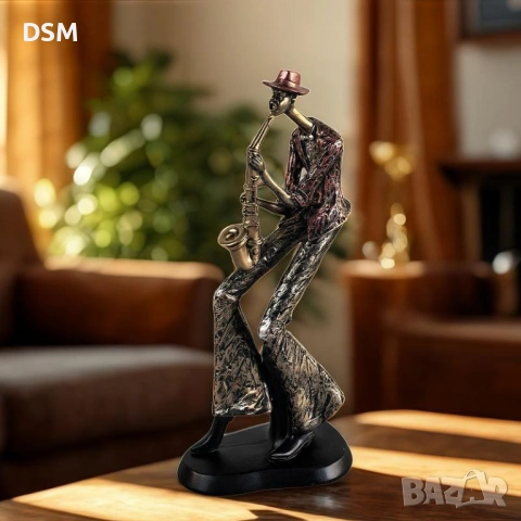 Нова Статуетка Музикант 3 Варианта - Китарист- Саксофонист -20см -Декорация Музика, снимка 6 - Статуетки - 53334201