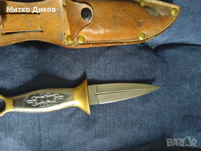 Кама 190х90мм маркова станлес тип Дж. Стейтън от Непобедимите-3 калъф естествена кожа с доп.преграда, снимка 6 - Ножове - 41536630