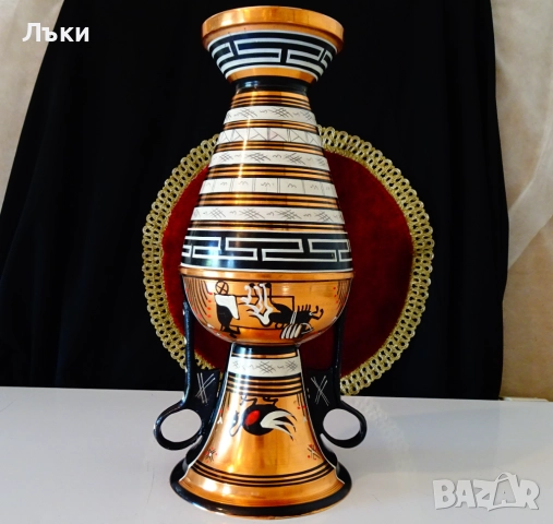 Медна кана,ваза,амфора,чиста червена мед 2.5 л. , снимка 11 - Антикварни и старинни предмети - 51988059