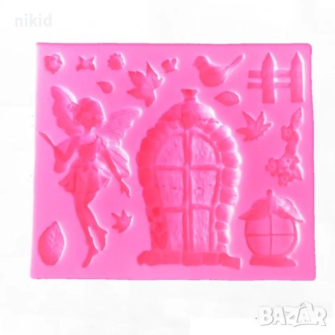 Приказна къща къщичка фея врата силиконов молд форма фондан декор, снимка 4 - Форми - 41894074