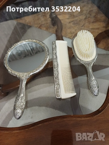 Посребрен комплект за коса