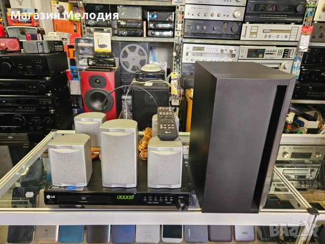 Домашно кино LG HT303SD-D2 Двд с usb и радио. Бас каса, 5 колони и дистанционно. , снимка 2 - Плейъри, домашно кино, прожектори - 51792923