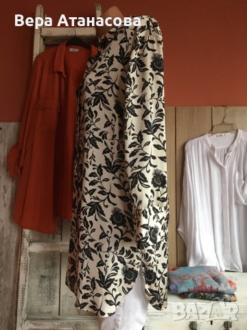 🤍🖤❤️Zara☑️Дълга сатенена риза☑️м размер☑️, снимка 5 - Ризи - 42486035