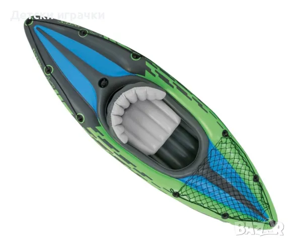 Надуваем каяк Challenger K1 Intex, единичен, 274x76 см, PVC, яркозелен, до 100кг, снимка 8 - Водни спортове - 49981862