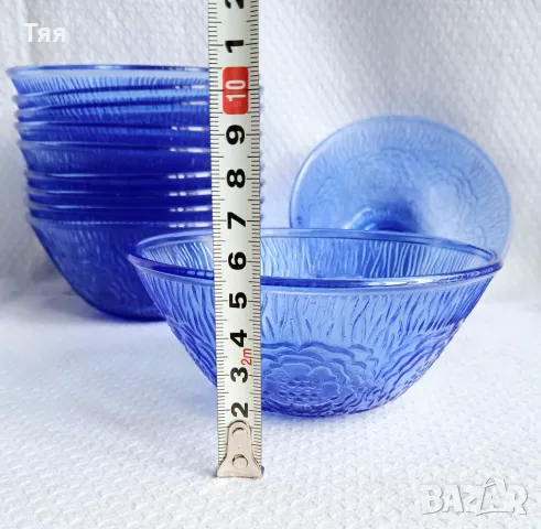Стъклена посуда в синьо , снимка 3 - Други - 49976591