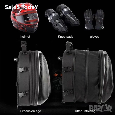 Мото Раница за задна седалка, Чанта за мотор, карбон, 38см, снимка 3 - Аксесоари и консумативи - 44610920