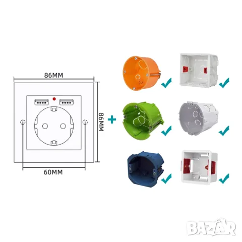 WiFi скрита камера в контакт, снимка 2 - IP камери - 41885464
