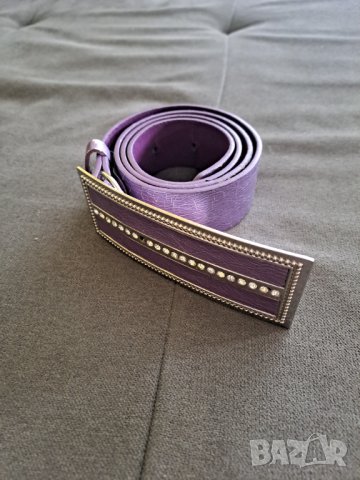Дамски лилав колан с тока с камъчета, снимка 2 - Колани - 41757060