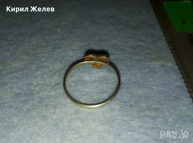 СТАРИНЕН ФИЛИГРАНЕН СЪРЦЕВИДЕН СРЕБЪРЕН РЕТРО ПРЪСТЕ РЪЧНА МАЙСТОРСКА ИЗРАБОТКА 40128, снимка 4 - Антикварни и старинни предмети - 42425130