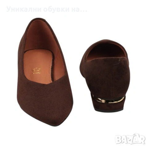 Кафяви ежедневни обувки на удобен широк ток- Katlin Brown 11700, снимка 3 - Дамски ежедневни обувки - 53534541