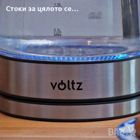 Светеща електрическа кана Voltz, 2200W, 1.7л, снимка 2 - Кани - 53870893