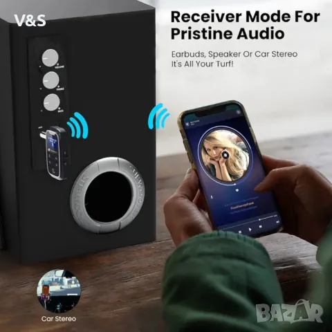 автомобилен Bluetooth предавател/приемник с дисплей, разговори със свободни ръце, Aux вход/изход, HD, снимка 4 - Други - 48452463