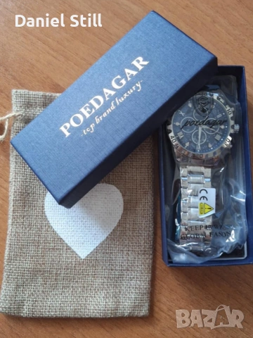 POEDAGAR Високо качество Мъжки Луксозен Хронограф Светещ Циферблат, снимка 5 - Мъжки - 49886788