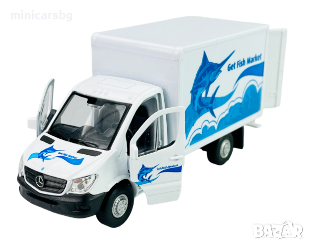 1:34 Метални колички: Mercedes-Benz Sprinter Cargo Box - Welly, снимка 5 - Колекции - 44599610