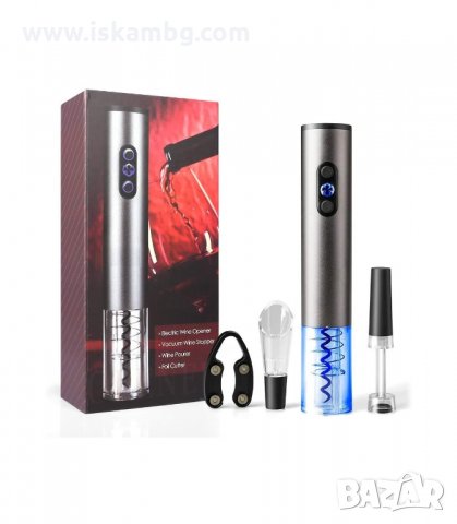 КОМПЛЕКТ ЗА ВИНО С АВТОМАТИЧЕН ТИРБУШОН 4 В 1 - код 2907, снимка 3 - Аксесоари за кухня - 33910092