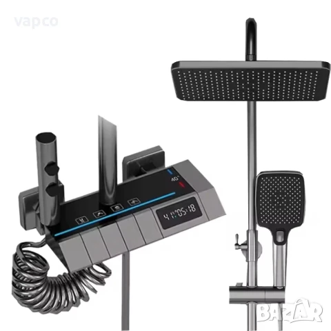 Модерен интелигентен термостатен душ с дисплей и LED подсветка, снимка 5 - Душове - 51140600