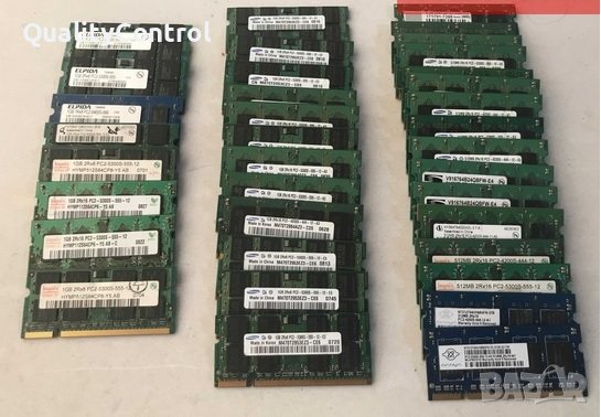 1GB плочка РАМ памет за лаптоп DDR2 800Мhz 533Mhz PC2-6400 PC2-5300 200 Pin 1.8v SODIMM, снимка 1 - Части за лаптопи - 39620256