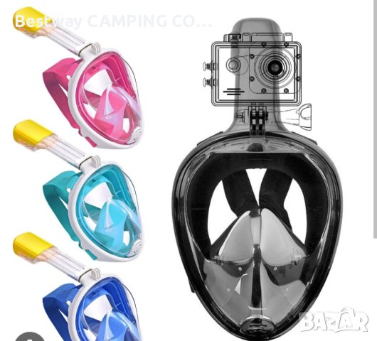  Маска и шнорхел комплект за гмуркане 2 размера - S- M, L-  XL, снимка 3 - Екипировка - 41505725