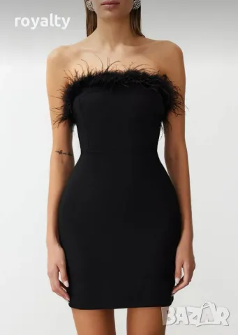 Дамска рокля с пера 
