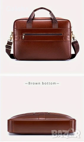 Мъжка универсално/ежедневна кожена бизнес чанта (Офис куфарче за лаптоп 15”) Естест. кожа!, снимка 10 - Чанти - 50629445