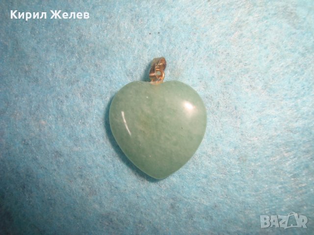 НЕФРИТЕНО СЪРЧИЦЕ АРТ-ДЕКО СТИЛЕН СКЪПОЦЕНЕН МЕДАЛЬОН ПЕНДАНТ 26679, снимка 3 - Колиета, медальони, синджири - 34777471