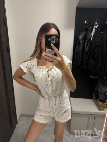 Бял гащеризон boho style, снимка 3 - Гащеризони - 55879313
