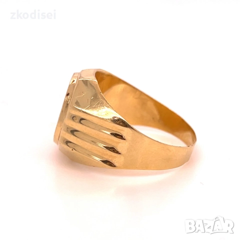 Златен мъжки пръстен 5,74гр. размер:69 14кр. проба:585 модел:35630-1, снимка 2 - Пръстени - 52636054