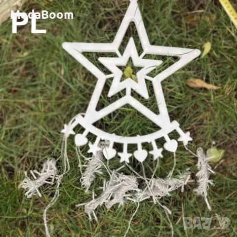 Голяма коледна ЗВЕЗДА с 9 гирлянда за елха или градинска украса