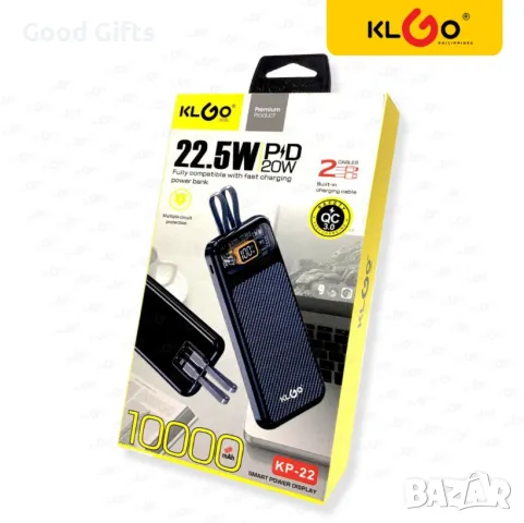 Преносима външна батерия powerbank KLGO KP-22, 10000mAh, снимка 7 - Външни батерии - 48789177