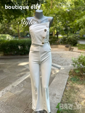 елегантен дамски гащеризон в черно и бяло, снимка 3 - Гащеризони - 52135257