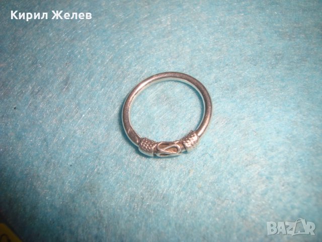 СТАР СРЕБЪРЕН ПРЪСТЕН с ОРНАМЕНТ Тип КРАЛСКА ПЛЕТКА АРТ ДЕКО БИЖУ ВИСОКА ПРОБА СРЕБРО АНГЛИЯ 25259, снимка 6 - Антикварни и старинни предмети - 34655695