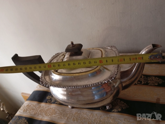 Посребрена кана за кафе,чай арт деко, снимка 3 - Антикварни и старинни предмети - 52533306