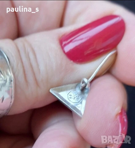 Два различни чифта / Винтидж / Сребърни обеци с бяло котешко око и лунен камък / проба 925 на СБХ, снимка 16 - Обеци - 32540701