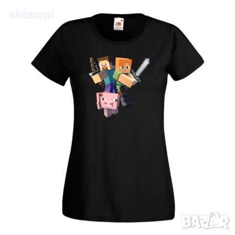 Дамска тениска майнкрафт Minecraft 2 Minecraft,Игра,Забавление,подарък,Изненада,Рожден Ден., снимка 3 - Тениски - 36520772