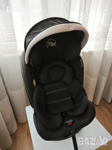 CANGAROO Стол за кола 0-36 кг. PILOT ISOFIX 360° ЧЕРНА КОЖА ЧЕРЕН, снимка 6 - Други - 44641187