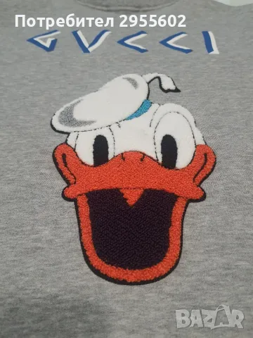 GUCCI Donald Duck сив суитчър XL, снимка 10 - Суичъри - 47366037