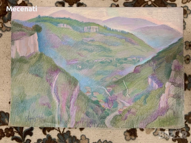 ЕЛКА НАЙДЕНОВА градски пейзаж – Пастел , снимка 3 - Картини - 53112971