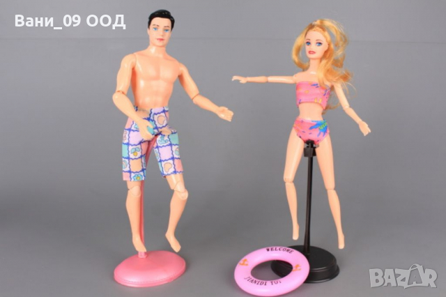 Барби и Кен на плаж, снимка 2 - Кукли - 36346984