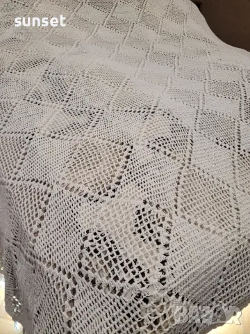 ръчно плетена покривка за голяма спалня , бяла, снимка 3 - Декорация за дома - 50269277