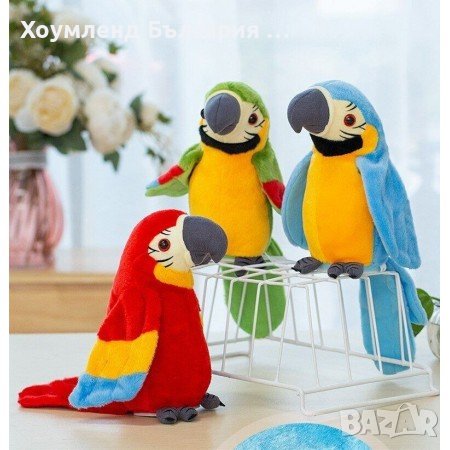 Говорещ плюшен папагал Арчи, забавление за малки и големи, снимка 3 - Плюшени играчки - 36335737