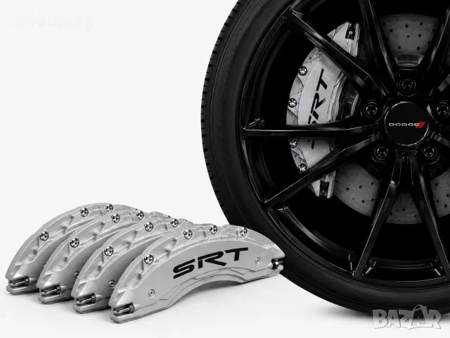 Метални капаци за спирачни апарати SRT – Dodge / Jeep – 4 броя, Сребристи