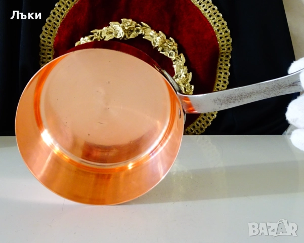 Медна тенджера 750 мл.,чиста червена мед. , снимка 5 - Антикварни и старинни предмети - 52566600