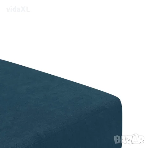 vidaXL 2-местно разтегателно канапе, синьо, кадифе, снимка 9 - Дивани и мека мебел - 56147383