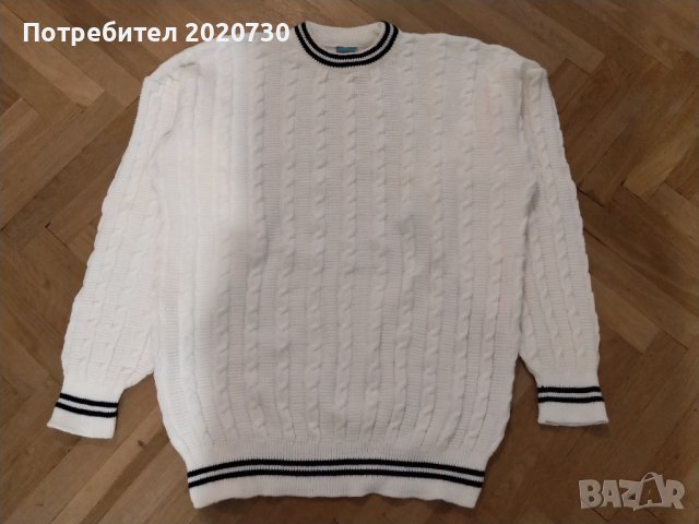 РАЗПРОДАЖБА:Пуловер унисекс фабрично плетиво бял, снимка 2 - Пуловери - 44293450