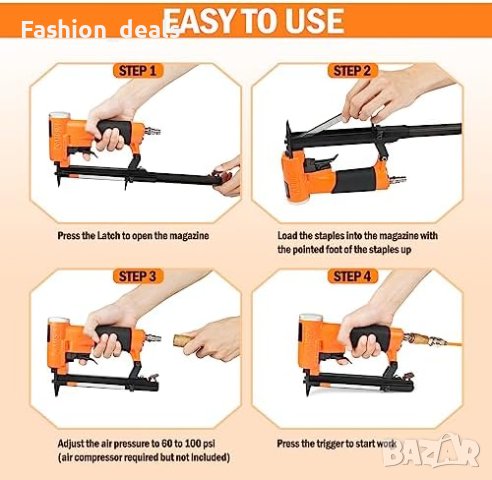 Нов Пневматичен пистолет за телбод за тапицерия Дървообработване Строителство, снимка 4 - Други стоки за дома - 41719509