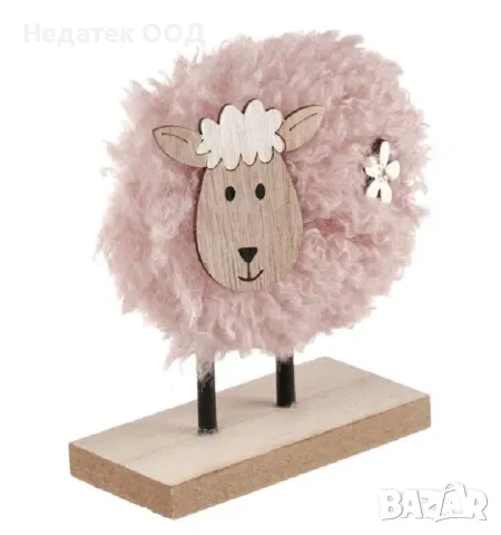 Великденска дървена украса Агънце, 10 см, снимка 2 - Декорация за дома - 48690533