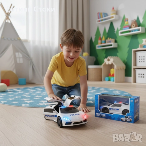 Полицейска кола със светлини и звук POLICE CAR - реалистична детска играчка, снимка 7 - Коли, камиони, мотори, писти - 52339217