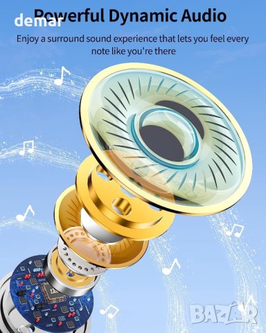 GameXtrem Безжични слушалки Bluetooth с калъф за безжично зареждане,IPX7 водоустойчиви, бели и черни, снимка 7 - Bluetooth слушалки - 44500069